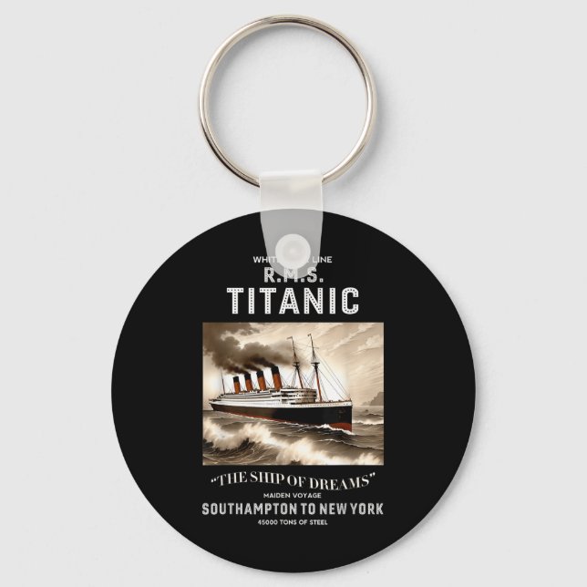 Porte-clés White Star Line Rms Titanic Ship Boys Kids Men  (Recto)