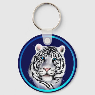 Porte-clés White Tiger Face Keychain