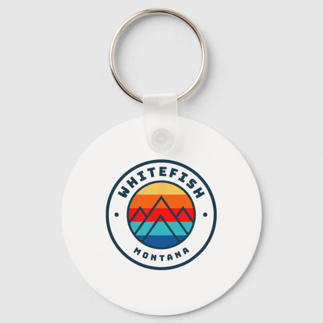 Porte-clés Whitefish Montana Ski Snowboard Famille Ski T (Recto)