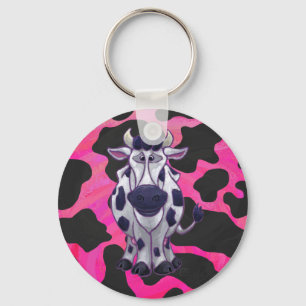 Porte-clés Wild Me Tiger noir et rose