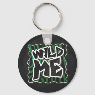 Porte-clés Wild Me vert et noir zèbre modèle