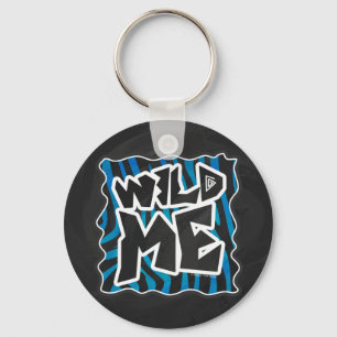 Porte-clés Wild Me Zebra Noir et Bleu