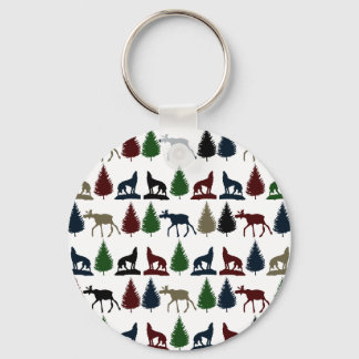 Porte-clés Wild Moose Wolf Wilderness Mountain Cabin Rustic