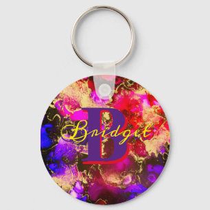 Porte-clés Wild Purple and Fuscia Alcohol Ink