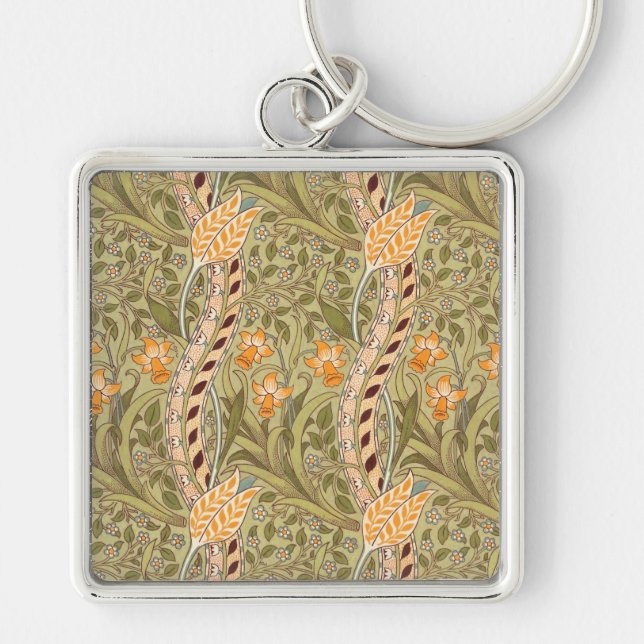 Porte-clés William Morris Daffodil Garden Flower Classic Bota (Devant)