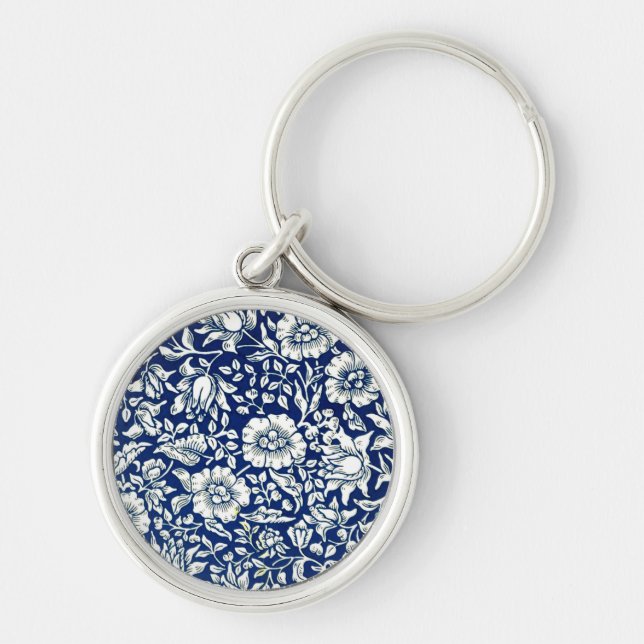 Porte-clés William Morris design, Blue Mallow, (Devant)