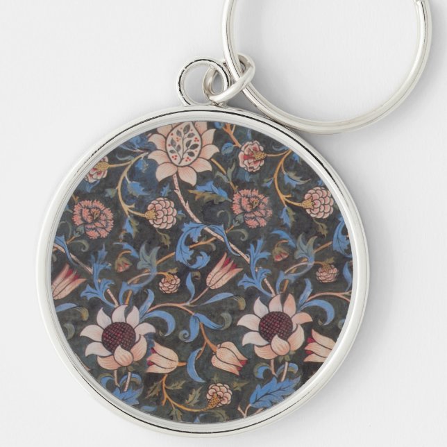 Porte-clés William Morris Evenlode Textile Floral Art (Devant)