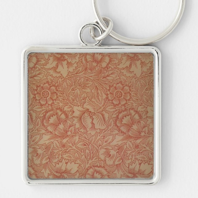 Porte-clés William Morris Fleur de pavot rose Floral (Devant)