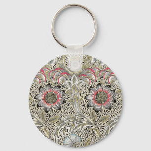 Porte-clés william morris papier peint coq floral