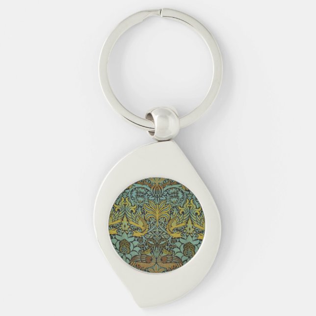 Porte-clés William Morris Peacock Dragon Fond d'écran (Devant)