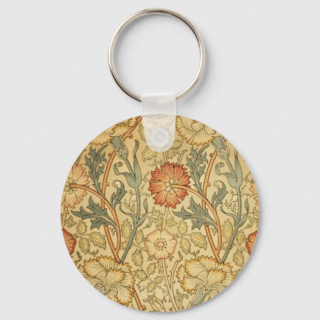 Porte-clés William Morris Rose Flower Fond d'écran Motif (Recto)