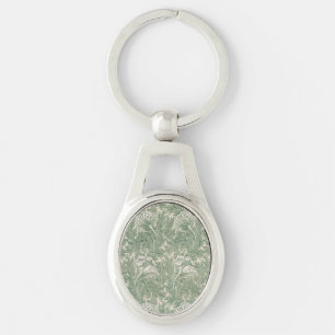 Porte-clés William Morris Vert Sauge Motif Tulipe : Vintage