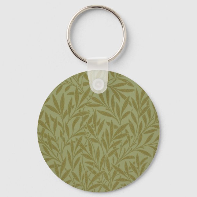 Porte-clés William Morris Willow Antique Green Leaf Vine Art (Recto)