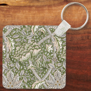 Porte-clés : William Morris Windrush Motif Vert : Vintage