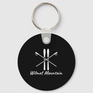 Porte-clés Wilmot Mountain Illinois Ski Ski Pôles Hiver V