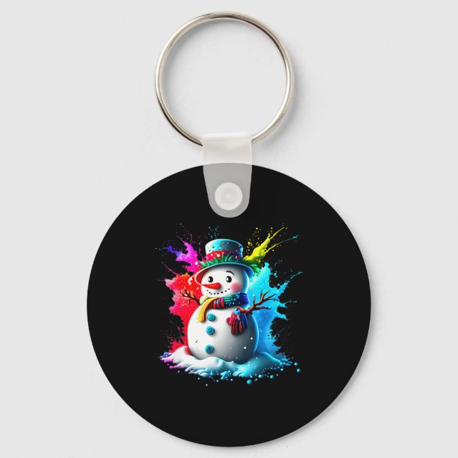 Porte-clés Winter And Snow Christmas A Coloured Snowman  (Recto)