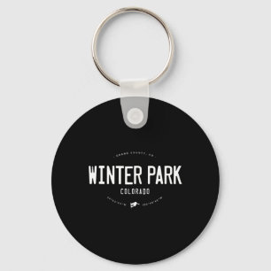 Porte-clés Winter Park Colorado Graphisme Vintage en détresse