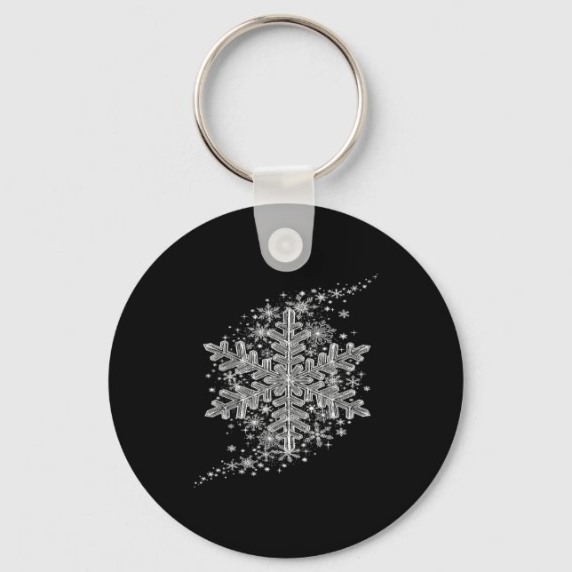 Porte-clés Winter Wonderland Snowflake Holiday Design For Men (Recto)