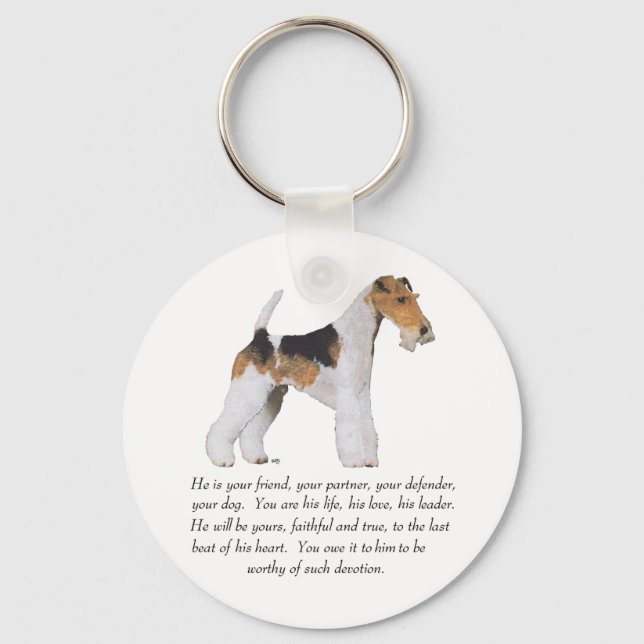 Porte-clés Wire Fox Terrier Mémoire / Dedication MALE (Recto)