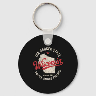 Porte-clés Wisconsin Badger State Rétro Star Hommes Femmes B