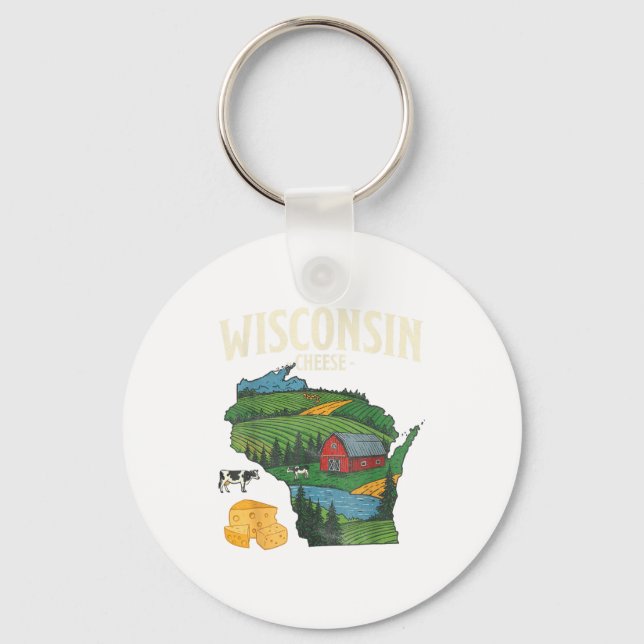 Porte-clés Wisconsin Cheese State Pride Farm Dairy Lover Gift (Recto)