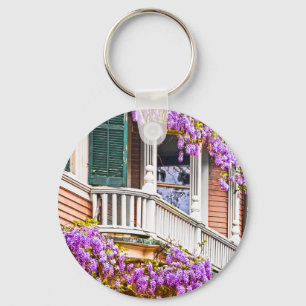 Porte-clés Wisteria sur une maison Vintage du sud à Savannah