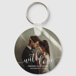 Porte-clés 'With Love' Photo personnalisée Mariage Faveur
