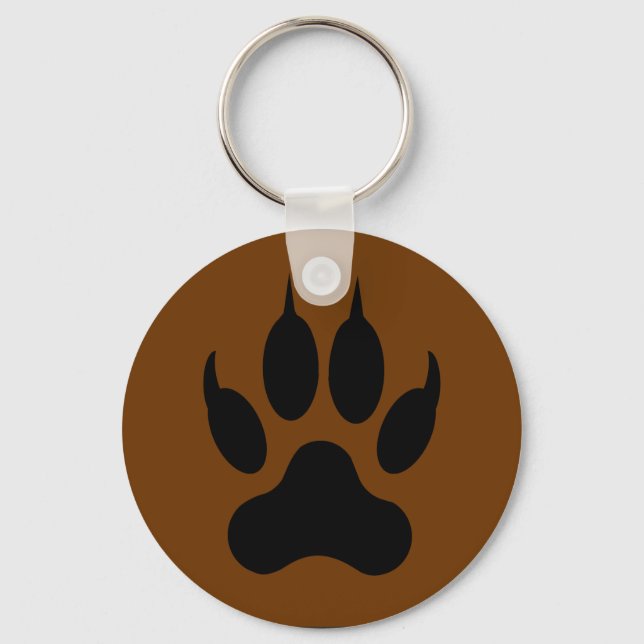 Porte-clés Wolf Empreinte de patte double face (Recto)