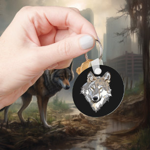 Porte-clés Wolf Head Art
