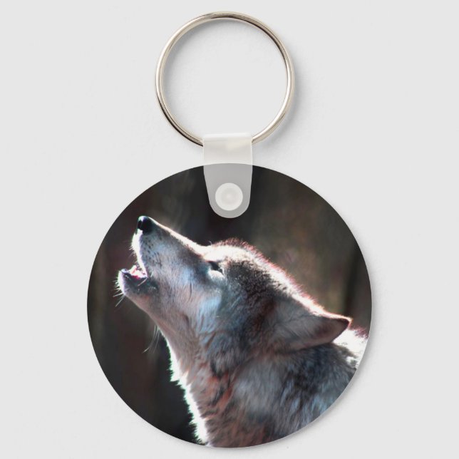 Porte-clés Wolf Howling Loup solitaire (Recto)