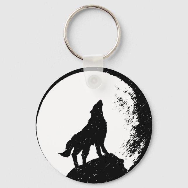 Porte-clés Wolf & Moon Silhoutte (Recto)