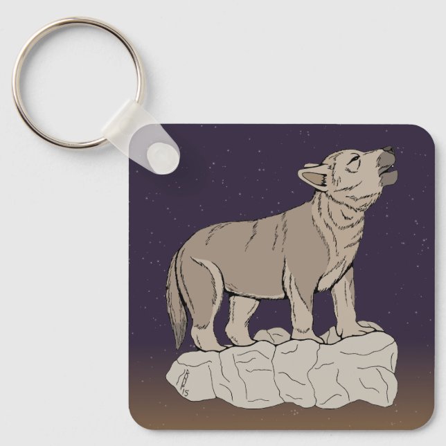 Porte-clés Wolf Pup Howling (Recto)