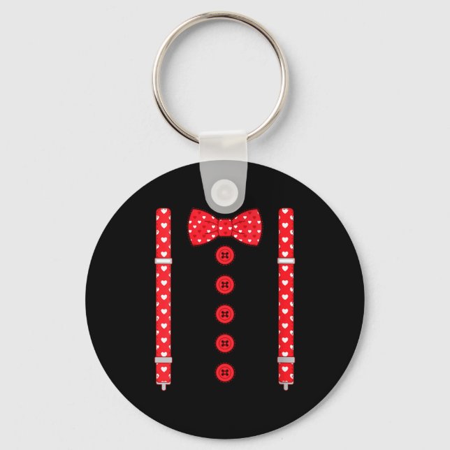Porte-clés Women's Funny Hearts Bow Tie Suspenders Valentine' (Recto)