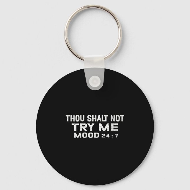 Porte-clés Womens Funny Quote Graphic Thou Shalt Not Try Me,  (Recto)