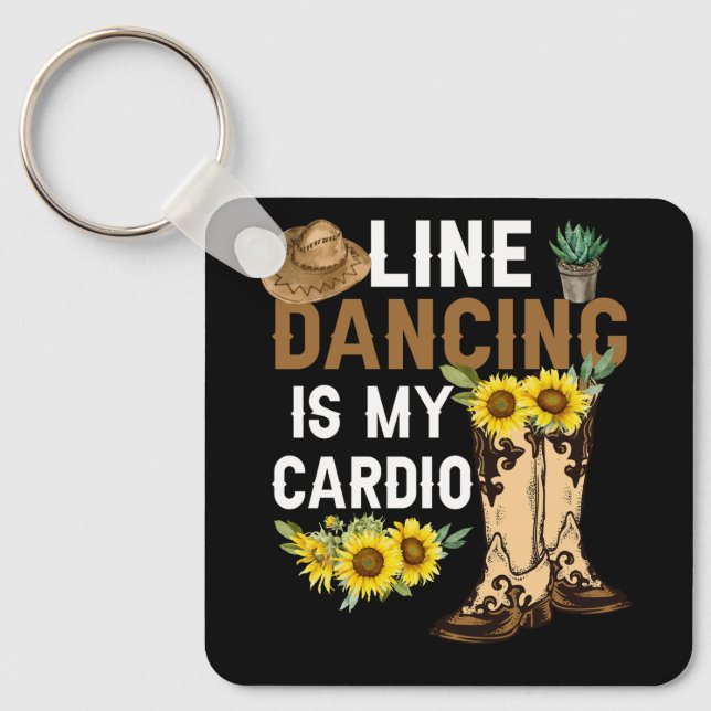Porte-clés Womens Line Dancing Is My Cardio Dancer Country Mu (Recto)