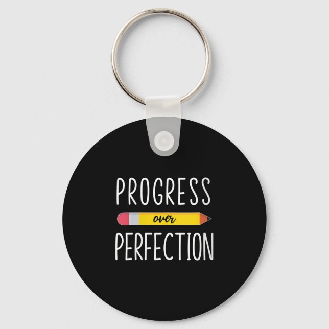 Porte-clés Womens Progress Over Perfection Motivational Back  (Recto)