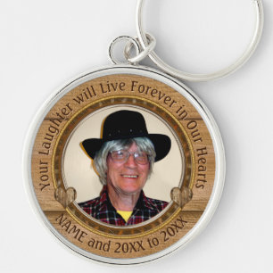 Porte-clés Wood look Personalized Photo Memorial Keychain