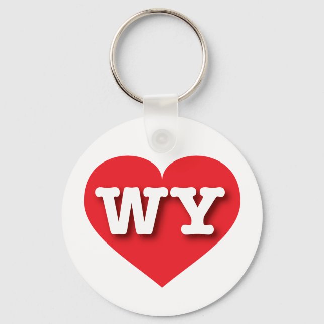 Porte-clés Wyoming Red Heart - J'aime WY (Recto)