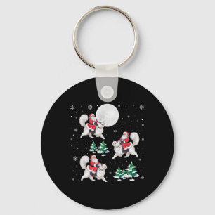 Porte-clés Xmas Tree Père Noël équitation Perse Chat drôle No