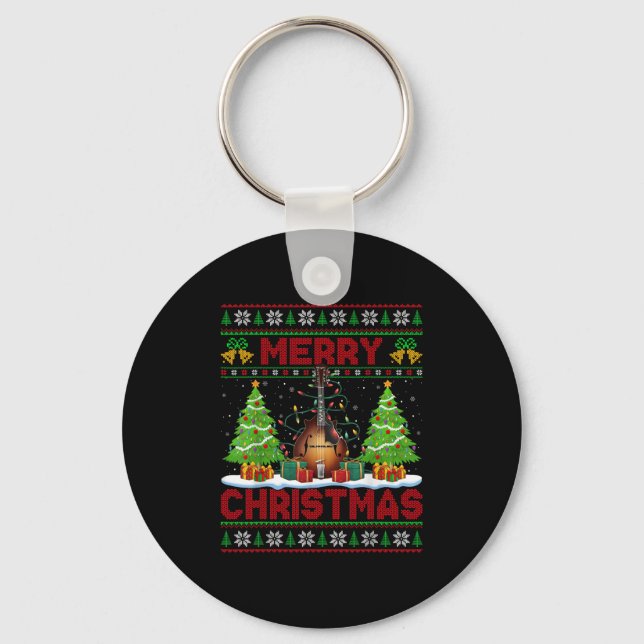 Porte-clés Xmas Tree Ugly Style Santa Musical Mandolin Christ (Recto)