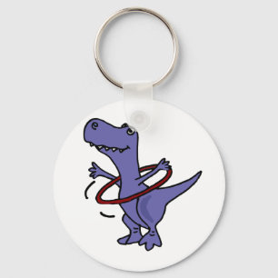 Porte-clés XX- Funny T-rex Dinosaur Using Hula Hoop