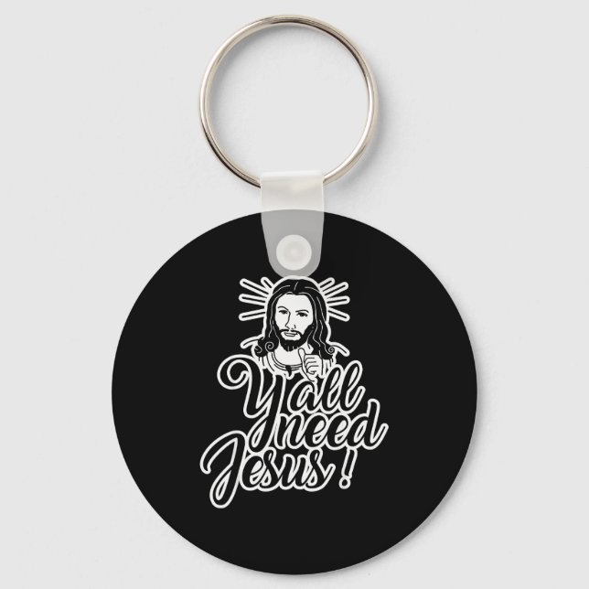 Porte-clés Yall Need Jesus Christmas  (Recto)