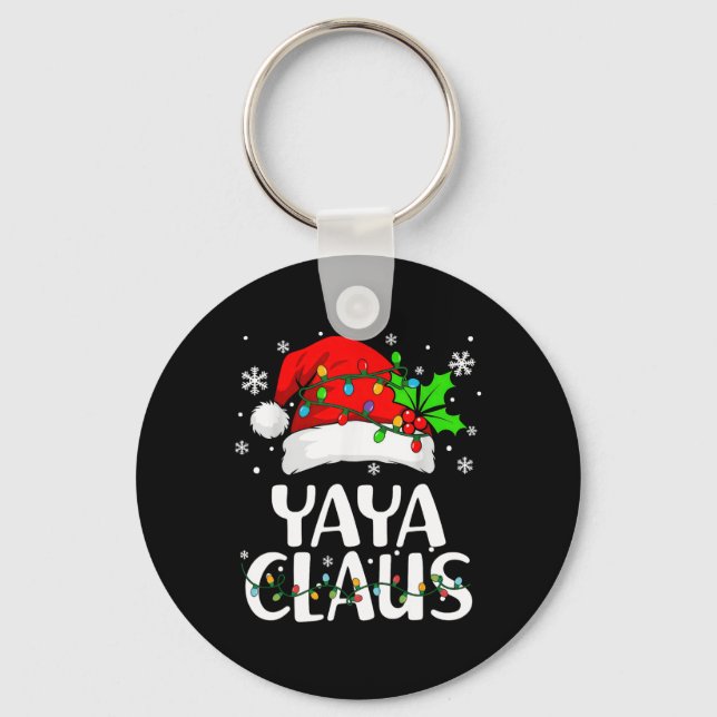 Porte-clés Yaya Claus Christmas Lights Pajama Family Matching (Recto)