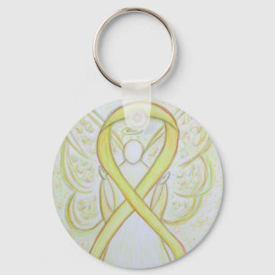 Porte-clés Yellow Awareness Ribbon Angel Custom Art Keychain