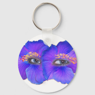 Porte-clés Yeux d'Hibiscus - Bleu