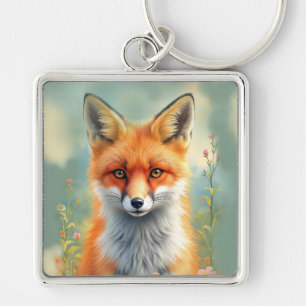 Porte-clés Yeux frappants d'un renard roux rusé  