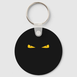 Porte-clés yeux jaunes de chat effrayant