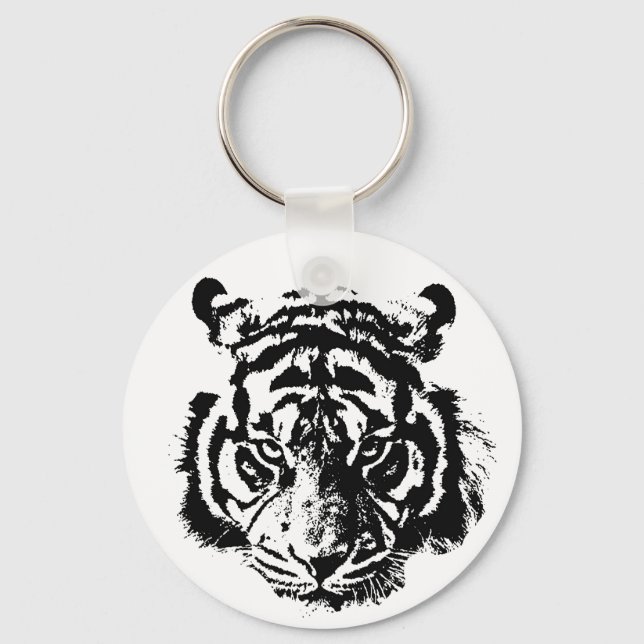 Porte-clés Yeux noirs et blancs du tigre (Recto)