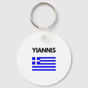 Porte-clés Yiannis Nom grec avec Drapeau grec