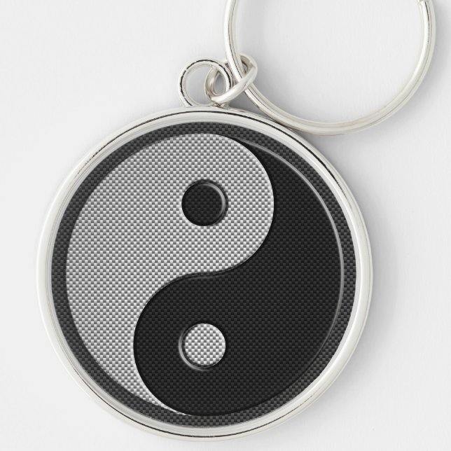 Porte-clés Yin Yang dans le style d'impression de fibre de (Devant)